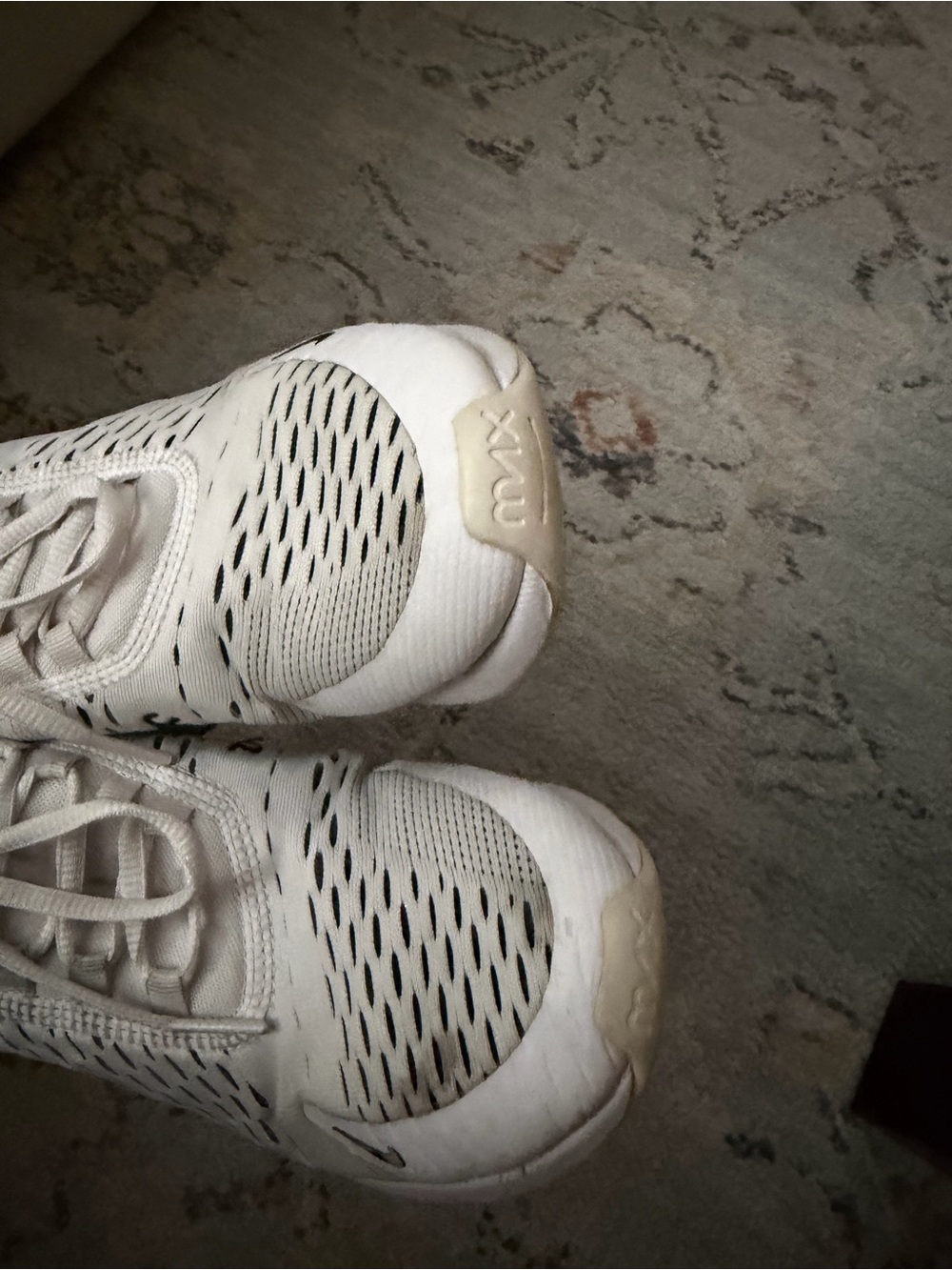 Nike Air Max 270 Women’s Sneakers - White with Black Swoosh - Picture 6 of 7